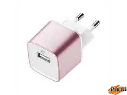 Immagine di Caricabatteria rete iphone usb rosa Cellularline