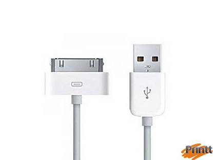 Immagine di CAVO USB ORIGINALE APPLE 8PIN IPHONE 4 WHITE 1 METRO BULK