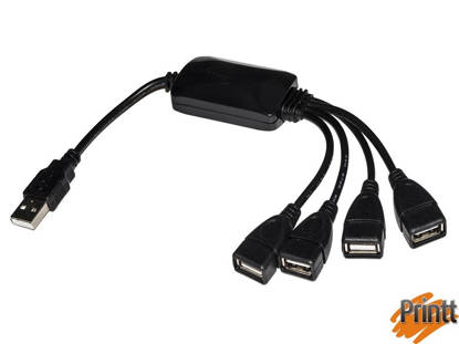 Immagine di HUB 4 PORTE USB 2.0 CON PORTE SU CAVETTI