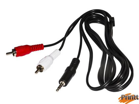 Immagine di CAVO STEREO CON 1 CONNETTORE 3,5 MM. - 2 CONNETTORI CINCH (RCA) MASCHIO MT. 2,5