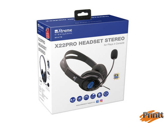 Immagine di BASIC HEADPHONE 2,0 X22PRO CON MICROFONO PER PS4/XBOXONE/PC/VR