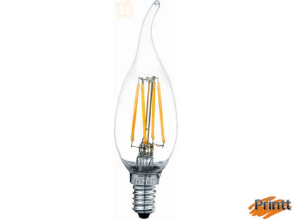 Immagine di Lampadina candela  colpo di vento a filamento 4W, E14 luce calda  3000K