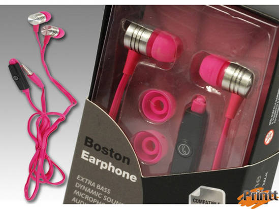 Immagine di AURICOLARI STEREO, MICROFONO BOSTON FUXIA 3,5MM XTREME