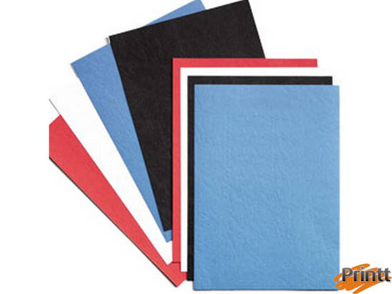 Immagine di 100 COPERTINE LEATHERGRAIN 250GR A4 BLU NAVY GOFFRATO