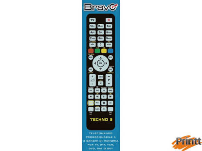 Immagine di TELECOMANDO UNIVERSALE BRAVO PER TV - DVD/VCR/DTT - SKY/SAT TECHNO 3