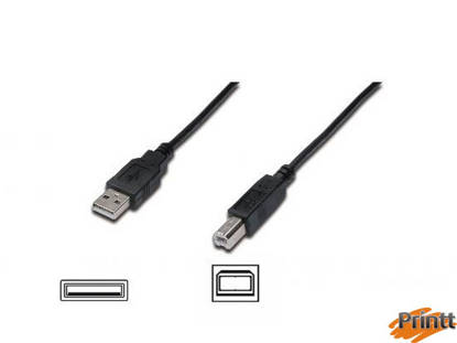 Immagine di CAVO USB 2.0 CONNETTORI A-B, LUNGHEZZA MT. 3 COLORE NERO