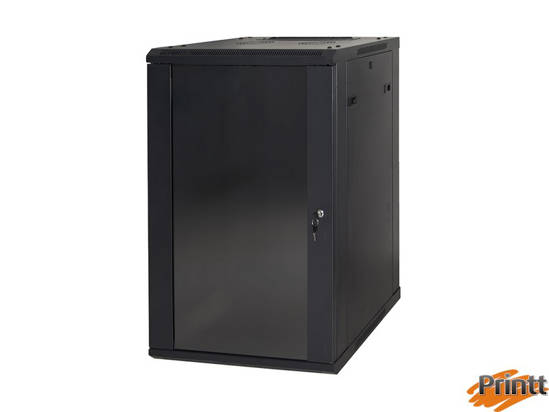 Immagine di ARMADIO RACK 19" 18 UNITA' DA MURO (A) 905 x( L) 600 x (P) 450 NERO DISASSEMBLATO