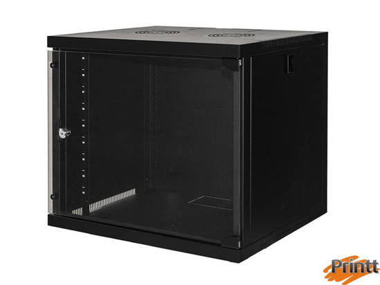 Immagine di ARMADIO RACK 19" 9 UNITA' DA MURO PER RETI (A)485 X (L)540 X (P) 450 MM COLORE NERO