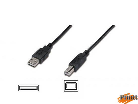 Immagine di CAVO USB 2.0 CONNETTORI A-B, LUNGHEZZA MT. 1,80 COLORE NERO