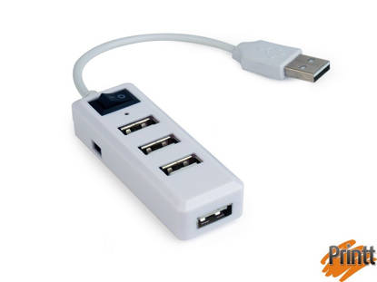 Immagine di TECHMADE GEMBIRD HUB USB 2.0 4 PORTE BIANCO CON SWITCH