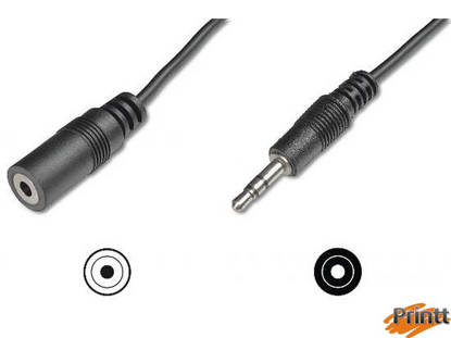 Immagine di CAVO STEREO 3.5 MM. PROLUNGA SCHEDA AUDIO PER CUFFIE/CASSE MASCHIO/FEMMINA MT. 5