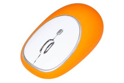 Immagine di MOUSE GOMMATO WIRELESS COLORE ARANCIONE